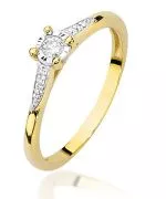 Pierścionek Bonore Crystal Ossuccioze złota próby 585 z diamentem 0,08 ct