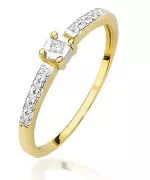Pierścionek Bonore Crystal Quilianoze złota próby 585 z diamentem 0,02 ct