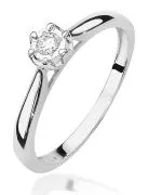 Pierścionek Bonore Simple Gizzeriaz białego złota próby 585 z diamentem 0,08 ct