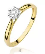 Pierścionek Bonore Simple Sasselloze złota próby 585 z diamentem 0,08 ct