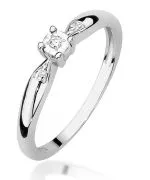 Pierścionek Bonore Midnight Canelliz białego złota próby 585 z diamentem 0,02 ct