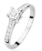 Pierścionek Bonore Crystal Muzzanoz białego złota próby 585 z diamentem 0,08 ct
