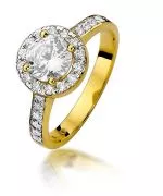 Pierścionek Bonore Crystal Torcegnoze złota próby 585 z diamentem 0,4 ct