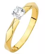 Pierścionek Bonore Elegant Gaggianoze złota próby 585 z diamentem 0,2 ct