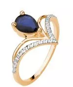 Pierścionek Bonore Midnight Morozzoz różowego złota próby 585 z szafirem 0,6 ct