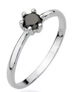 Pierścionek Bonore Midnight Cavourz białego złota próby 585 z czarnym brylantem 0,3 ct