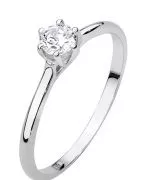 Pierścionek Bonore Elegant Carascoz białego złota próby 585 z diamentem 0,25 ct