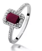 Pierścionek Bonore Midnight Bisuschioz białego złota próby 585 z rubinem 0,8 ct