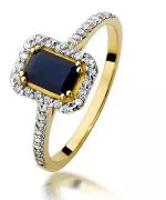 Pierścionek Bonore Crystal Gallieraze złota próby 585 z szafirem 0,6 ct
