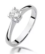 Pierścionek Bonore Elegant Serrentiz białego złota próby 585 z diamentem 0,5 ct