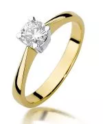 Pierścionek Bonore Elegant Triuggioze złota próby 585 z diamentem 0,5 ct
