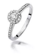 Pierścionek Bonore Crystal Neironez białego złota próby 585 z diamentem 0,15 ct