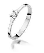Pierścionek Bonore Simple Mormannoz białego złota próby 585 z diamentem 0,09 ct