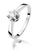 Pierścionek Bonore Elegant Varazzez białego złota próby 585 z diamentem 0,25 ct