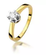 Pierścionek Bonore Elegant Berlingoze złota próby 585 z diamentem 0,25 ct