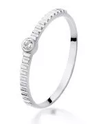 Pierścionek Bonore Simple Fiscianoz białego złota próby 585 z diamentem 0,04 ct