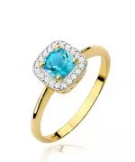 Pierścionek Bonore Crystal Casalbordinoze złota próby 585 z topazem 0,7 ct