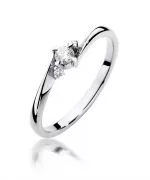 Pierścionek Bonore ze Złota próby 585 z diamentem 0,12 ct