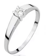 Pierścionek Bonore Elegant Casellaz białego złota próby 585 z diamentem 0,25 ct