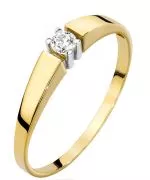 Pierścionek Bonore Simple Ceranesize złota próby 585 z diamentem 0,1 ct