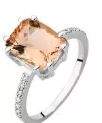 Pierścionek Bonore Midnight Marnatez białego złota próby 585 z morganitem 2,8 ct
