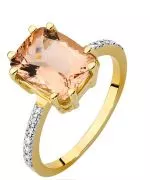Pierścionek Bonore Basic Trecentaze złota próby 585 z morganitem 2,8 ct