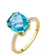 Pierścionek Bonore Crystal Colledimezzoze złota próby 585 z topazem 3 ct