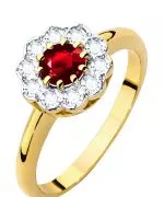 Pierścionek Bonore Blossom Forlì-Cesenaze złota próby 585 z rubinem 0,6 ct