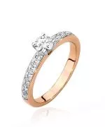 Pierścionek Bonore Elegant Santhiàz różowego złota próby 585 z diamentem 0,5 ct