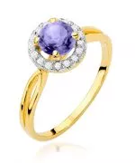 Pierścionek Bonore Midnight Novalesaze złota próby 585 z ametystem 0,9 ct