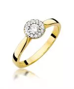 Pierścionek Bonore ze Złota próby 585 z diamentem 0,22 ct