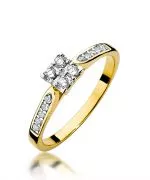 Pierścionek Bonore ze Złota próby 585 z diamentem 0,16 ct