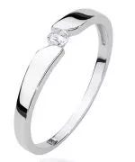 Pierścionek Bonore Simple Satrianoz białego złota próby 585 z diamentem 0,08 ct