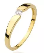 Pierścionek Bonore Simple Chiavarize złota próby 585 z diamentem 0,08 ct