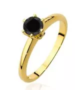Pierścionek Bonore Midnight Ciconioze złota próby 585 z czarnym brylantem 0,5 ct