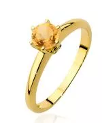 Pierścionek Bonore Simple Ponte Lambroze złota próby 585 z cytrynem 0,5 ct