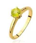 Pierścionek Bonore Simple Roè Volcianoze złota próby 585 z oliwinem 0,6 ct