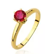 Pierścionek Bonore Simple San Clementeze złota próby 585 z rubinem 0,6 ct