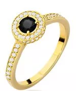 Pierścionek Bonore Midnight Cintanoze złota próby 585 z czarnym brylantem 0,3 ct