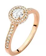 Pierścionek Bonore Crystal Praroloz różowego złota próby 585 z diamentem 0,4 ct