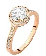 Pierścionek Bonore Crystal Castelliz różowego złota próby 585 z diamentem 1 ct