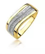 Pierścionek Bonore ze Złota próby 585 z diamentem 0,18 ct