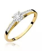 Pierścionek Bonore ze Złota próby 585 z diamentem 0,13 ct