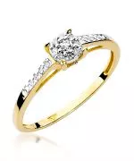 Pierścionek Bonore ze Złota próby 585 z diamentem 0,12 ct