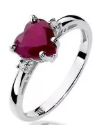 Pierścionek Bonore Love Craveggiaz białego złota próby 585 z rubinem 1,7 ct