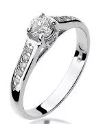 Pierścionek Bonore Crystal Rapalloz białego złota próby 585 z diamentem 0,23 ct