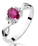 Pierścionek Bonore Midnight Trasqueraz białego złota próby 585 z rubinem 0,6 ct