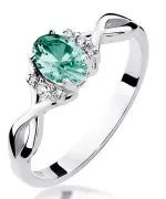 Pierścionek Bonore Crystal Sondrioz białego złota próby 585 ze szmaragdem 0,4 ct