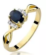 Pierścionek Bonore Crystal Torreanoze złota próby 585 z szafirem 0,7 ct