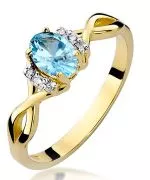Pierścionek Bonore Crystal San Costanzoze złota próby 585 z topazem 0,5 ct
